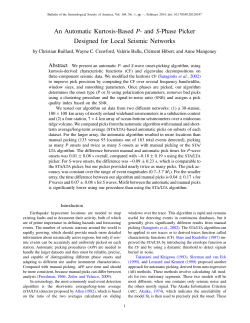 An Automatic Kurtosis-Based P- and S