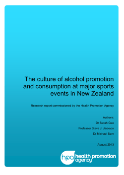 The culture of alcohol promotion and consumption at major sports