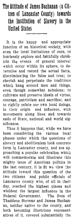The attitude of James Buchanan