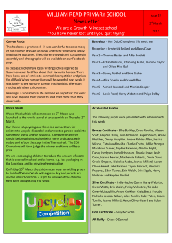 March 3rd 2017 - William Read Primary School