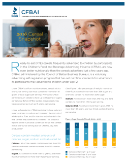 CFBAI Cereal Snapshot - Better Business Bureau
