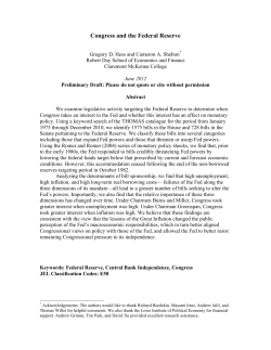 Congress and the Federal Reserve