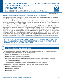 TECENTRIQ Patient Authorization and Notice of Release of