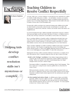 Teaching Children to Resolve Conflict Respectfully