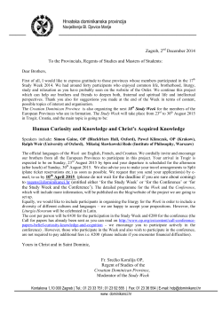 Hrvatska dominikanska provincija Human Curiosity and Knowledge