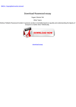 Rosewood essay - Welcome essay