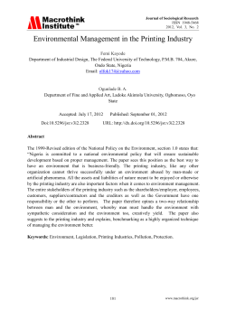 Environmental Management in the Printing Industry