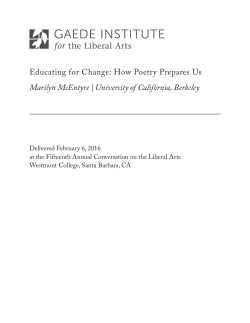 Educating for Change: How Poetry Prepares Us