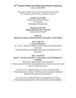 Program for the 24th Conference - Diopian Institute for Scholarly