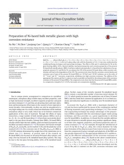 Preparation of Ni-based bulk metallic glasses with high corrosion