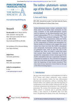 The iodine&ndash;plutonium&ndash;xenon age of the Moon&ndash;Earth system revisited