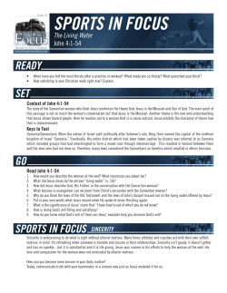 Lesson Four &ndash; The Living Water