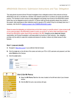 eRA(InfoEd) Electronic Submission Instructions and Tips: Delegation