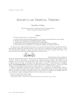 Molecular Orbital Theory