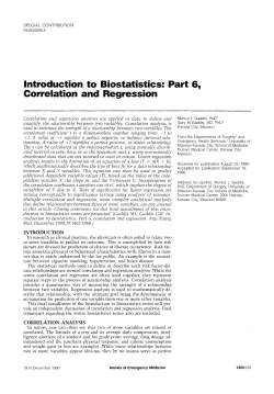 Introduction to Biostatistics: Part 6, Correlation and Regression