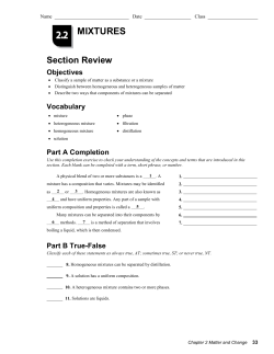 MIXTURES - Pittsfield High School