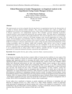 Ethical Dimension in Gender Management: An Empirical Analysis to