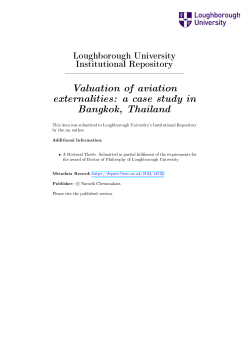 Valuation of aviation externalities: a case study in Bangkok, Thailand
