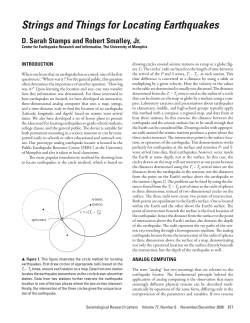 Strings and Things for Locating Earthquakes - CERI
