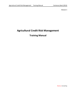 Agricultural Credit Risk Management