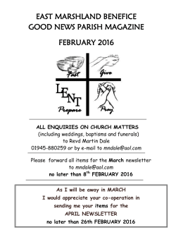 February 2016 - East Marshland Benefice