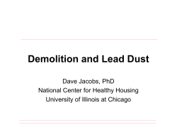 Demolition and Lead Dust - National Center for Healthy Housing