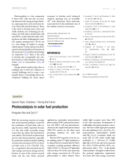 Photocatalysis in solar fuel production