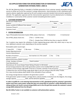 Tier 1-2 Net Metering Renewable Generation System