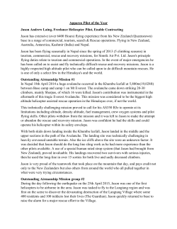 Appareo Pilot of the Year Jason Andrew Laing, Freelance Helicopter