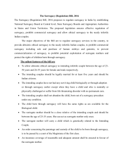 The Surrogacy (Regulation) - Department of Health Research