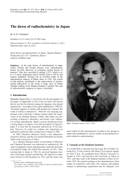 The dawn of radiochemistry in Japan