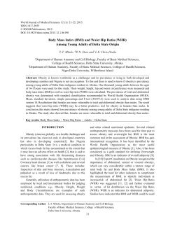 Body Mass Index (BMI) and Waist Hip Ratio (WHR)