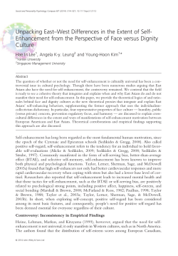 Unpacking East&ndash;West Differences in the Extent of Self