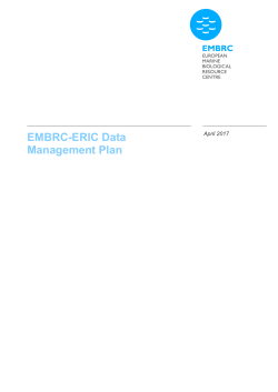 EMBRC-ERIC Data Management Plan
