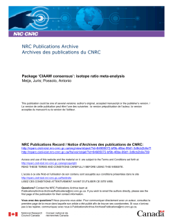Package `CIAAW consensus`: isotope ratio meta-analysis