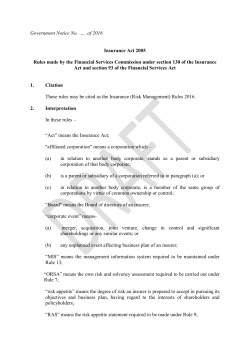 Draft Risk Management Rules - Financial Services Commission