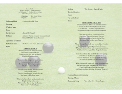 Gathering Music A selection from Isla Grant Greeting Words of hope