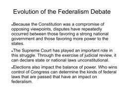 Evolution of the Federalism Debate