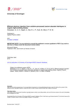 University of Groningen Efficient electron injection from