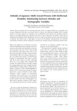 Attitudes of Japanese Adults toward Persons with - CEC-DADD