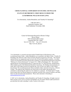 CROSS-NATIONAL COMPARISON OF INCOME AND WEALTH