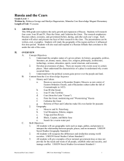 Russia and the Czars