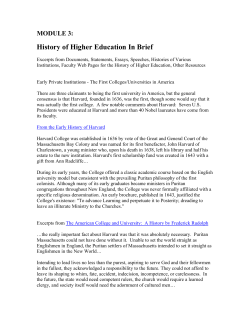 MODULE 3: History of Higher Education In Brief - CUPA-HR