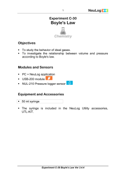 Boyle`s Law - NeuLog Sensors