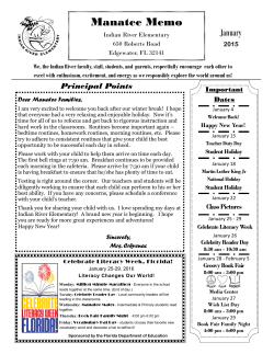 Manatee Memo - January - Volusia County Schools