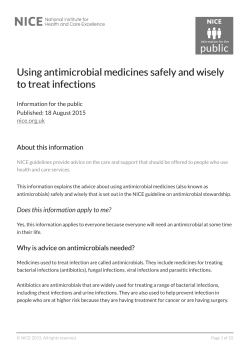 Using antimicrobial medicines safely and wisely to treat infections