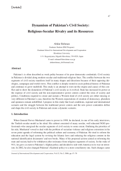 Dynamism of Pakistan`s Civil Society: Religious-Secular