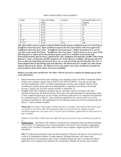 OPEN ENROLLMENT MANAGEMENT Grade Class Size Range