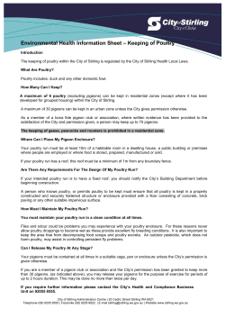Environmental Health Information Sheet &ndash; Keeping
