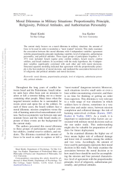 Moral Dilemmas in Military Situations: Proportionality